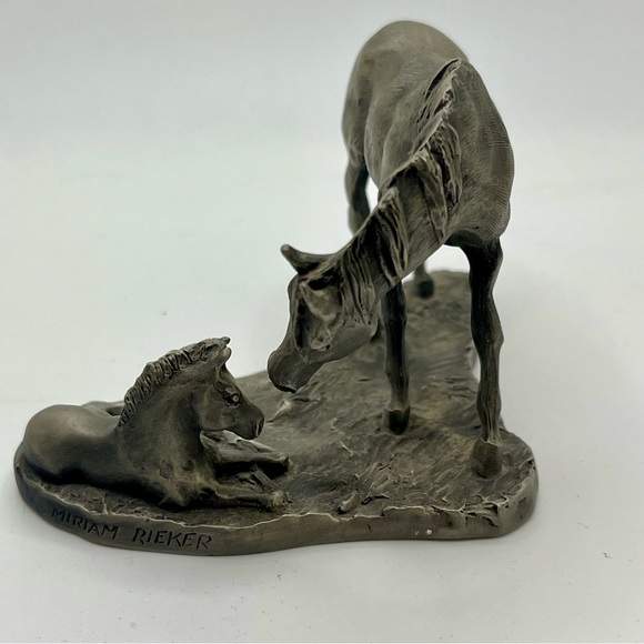 Hallmark Little Gallery”Love Is Gentle”Pewter Horse&Foal Sculpture Miriam Rieker - Picture 3 of 8